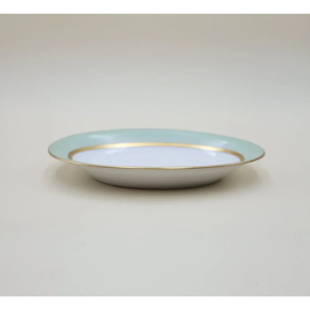 Vintage Tirschenreuth Bavaria Clyde 4245 Porcelain Oval Pickle Dish Mint Gold